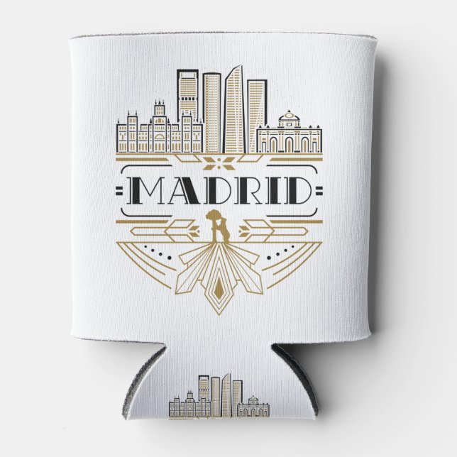 Madrid Spanien Art Deco Souvenir Dosenkühler (Vorderseite)