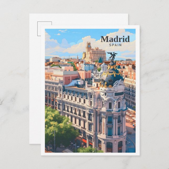 Madrid Spanien Art Vintage Postkarte (Vorne/Hinten)
