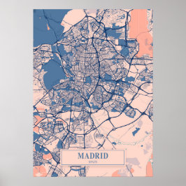Madrid - Spanien Breezy City Map Poster