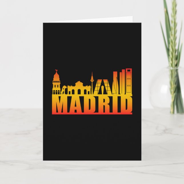 Madrid Spanien City Cityscape Skyline Funny Gesche Karte (Vorderseite)