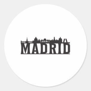Madrid Spanien City Skyline Stadtrundgang Geschenk Runder Aufkleber