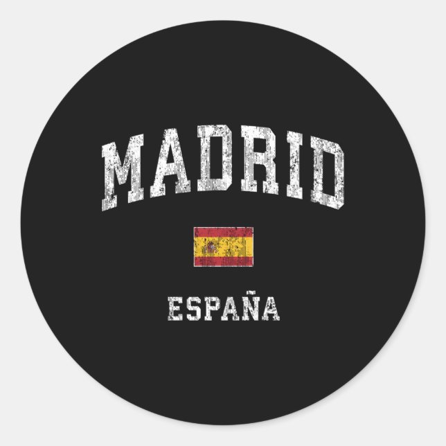 Madrid Spanien Espana Sportsport Runder Aufkleber (Vorderseite)