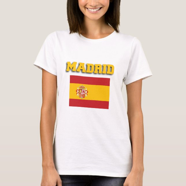 Madrid Spanien - Flagge T-Shirt (Vorderseite)