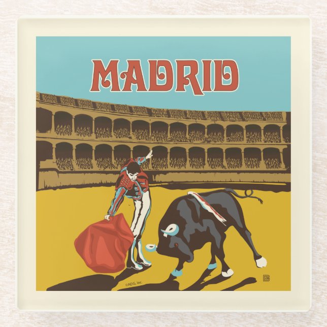 Madrid, Spanien Glasuntersetzer (Vorderseite)