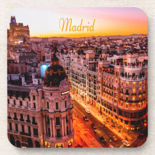 Madrid Spanien Hauptstadt Skyline Getränkeuntersetzer