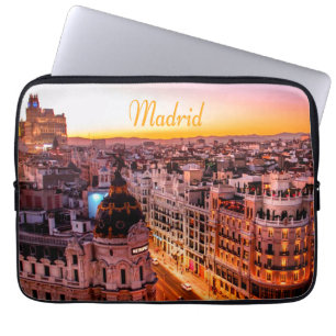 Madrid Spanien Hauptstadt Skyline Laptopschutzhülle