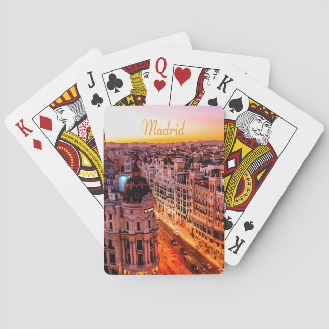 Madrid Spanien Hauptstadt Skyline Spielkarten (Rückseite)