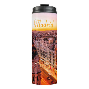 Madrid Spanien Hauptstadt Skyline Thermosbecher