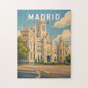 Madrid Spanien Illustration Reise Kunst Vintage