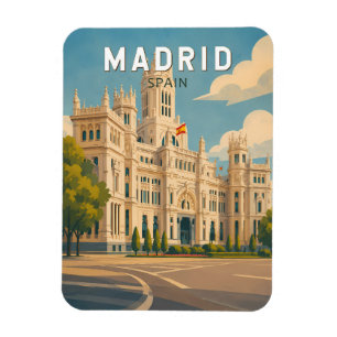 Madrid Spanien Illustration Reise Kunst Vintage Magnet