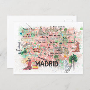 Madrid Spanien Illustrierte Karte mit Straßen