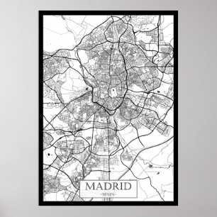 Madrid Spanien Karte Poster