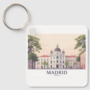 Madrid Spanien Königlicher Palast Pastell Reisedes Schlüsselanhänger