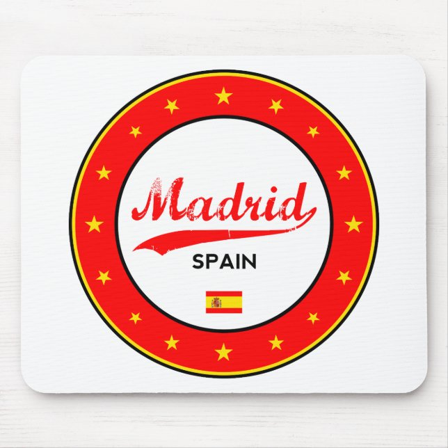 Madrid, Spanien, Kreis, weiß Mousepad (Vorne)