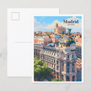 Madrid Spanien Kunst Vintage Reise Postkarte