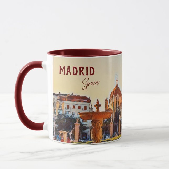 Madrid Spanien Landschaft Souvenir Tasse (Links)