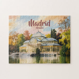 Madrid Spanien Palacio de Cristal Aquarell Reise