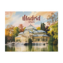 Madrid Spanien Palacio de Cristal Aquarell Reise
