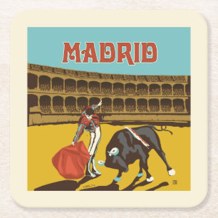 Madrid, Spanien Rechteckiger Pappuntersetzer