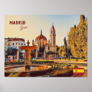 Madrid Spanien Reise Landschafts-Souvenir Poster