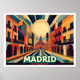 Madrid Spanien Reisen künstlerisch farbenfroh Poster