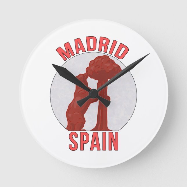 Madrid Spanien Runde Wanduhr (Vorderseite)