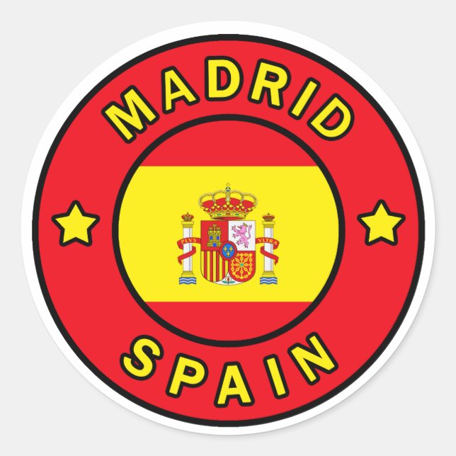 Madrid Spanien Runder Aufkleber (Vorderseite)