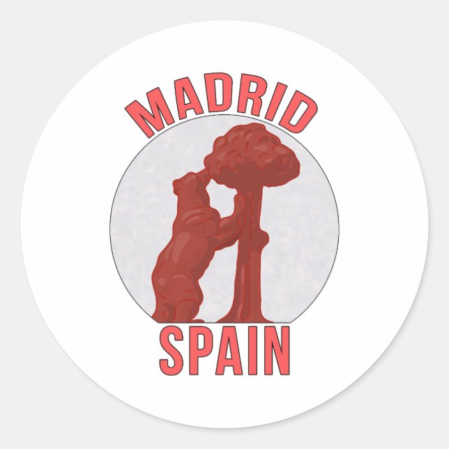 Madrid Spanien Runder Aufkleber (Vorderseite)