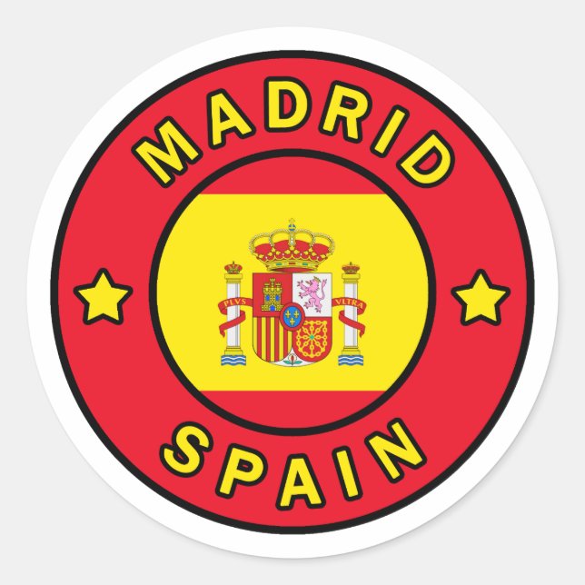 Madrid Spanien Runder Aufkleber (Vorderseite)