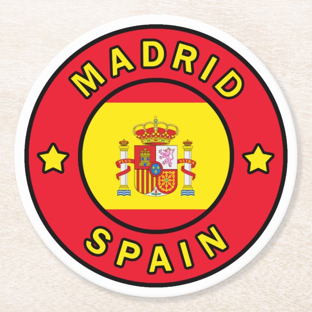 Madrid Spanien Runder Pappuntersetzer (Vorderseite)