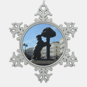 Madrid, Spanien Schneeflocken Zinn-Ornament