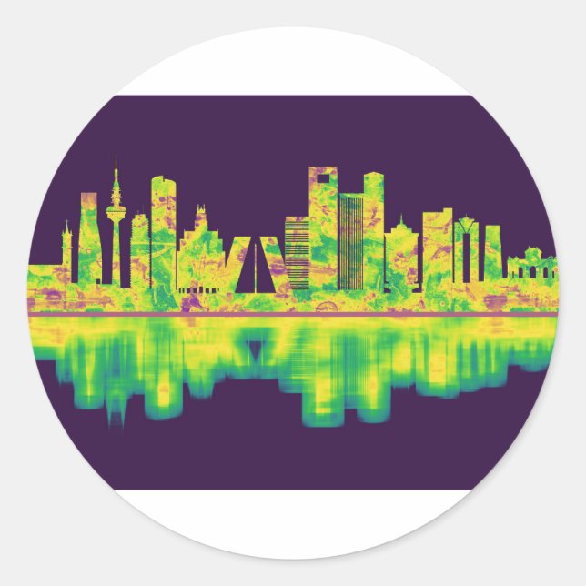 Madrid Spanien Skyline Runder Aufkleber (Vorderseite)