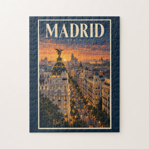 Madrid Spanien Sonnenuntergang Illustration Reise