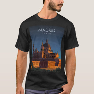 Madrid Spanien Vintag Minimal Retro Travel Poster T-Shirt