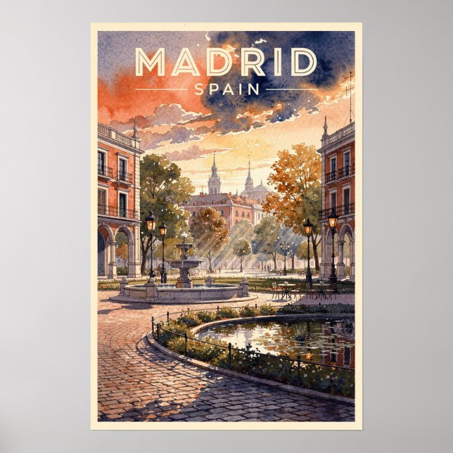 Madrid Spanien Vintage Reise Poster (Vorne)
