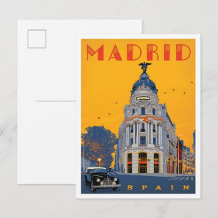 Madrid Spanien Vintage Reise Postkarte
