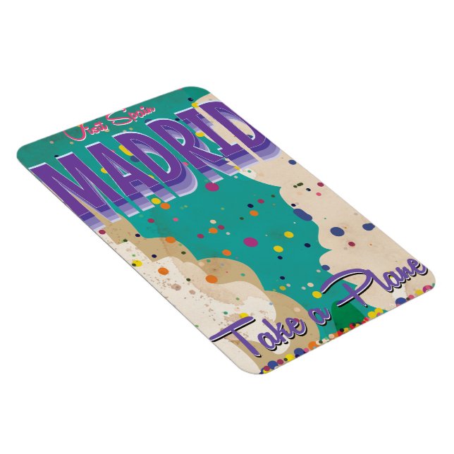 Madrid, Spanien Vintages Ferienplakat Magnet (Rechte Seite)