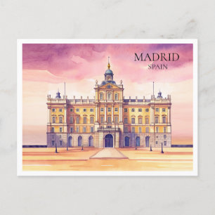 Madrid Spanien Wasserfarbener Stadtrand Postkarte