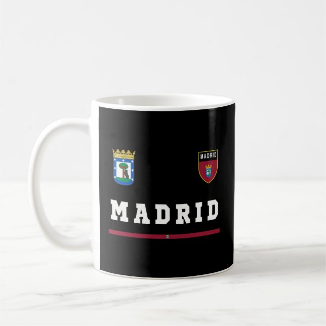Madrid Sportssoccer Jersey Flag Football Kaffeetasse (Links)