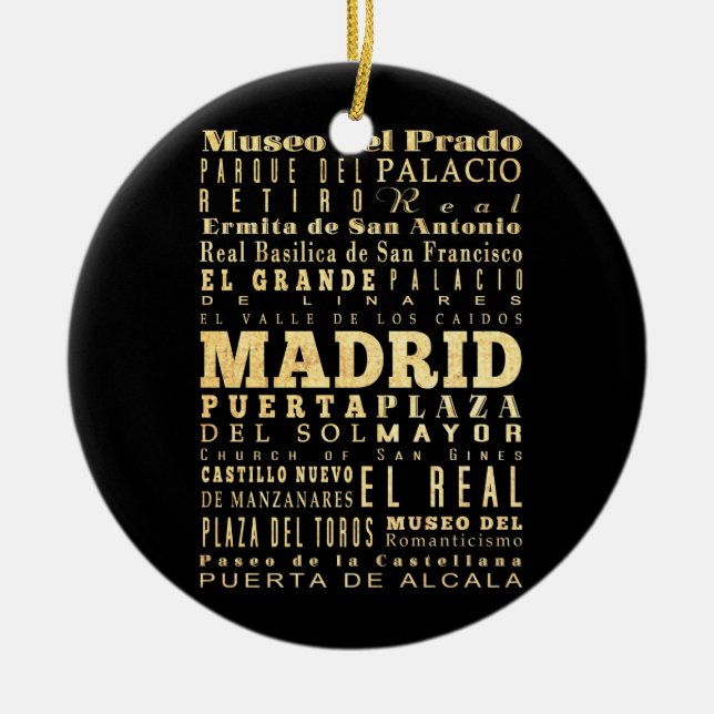 Madrid-Stadt der Spanien-Typografie-Kunst Keramikornament (Vorne)