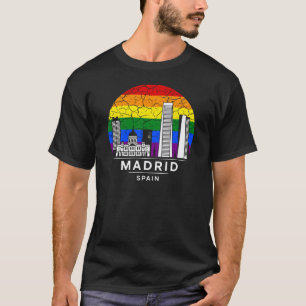 Madrid Stadt Spanien Regenbogenflagge T-Shirt
