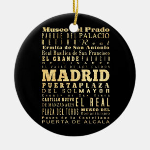 Madrid Stadt Spaniens Typografie Kunst Keramikornament