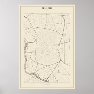 Madrid-Straßenkarte Poster