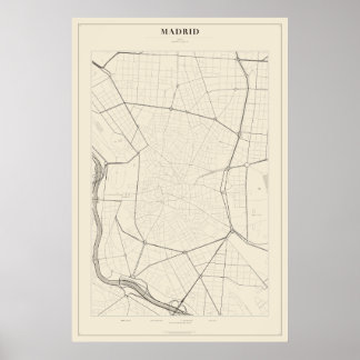 Madrid-Straßenkarte Poster