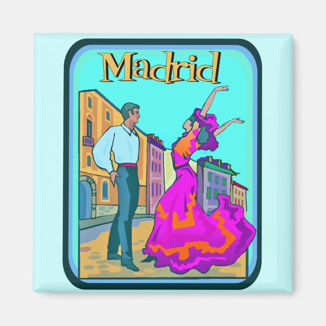 Madrid Travel Poster Magnet (Vorne)