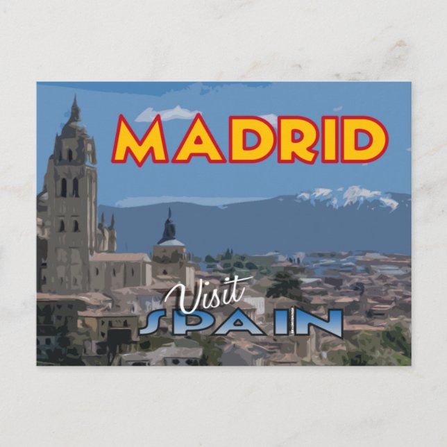Madrid, Visite... Espagne, carte postale (Devant)