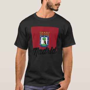 Madrider Flagge der Stadt Madrid in Spanien T-Shirt