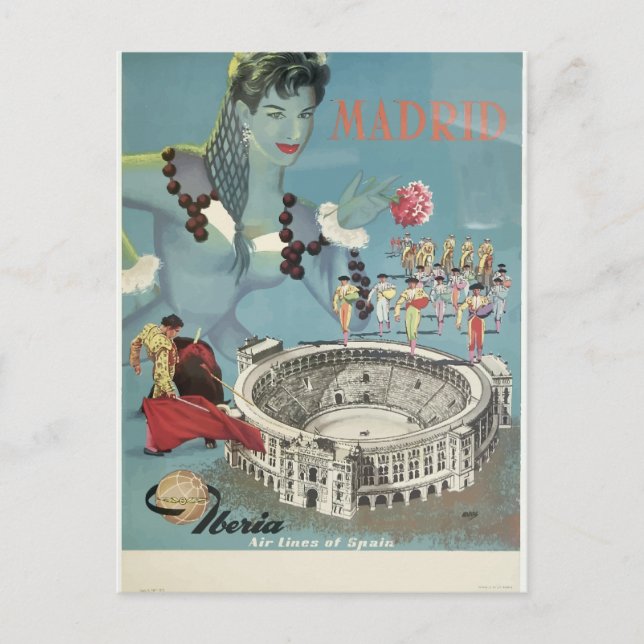 Madrider Vintage Postkarte (Vorderseite)