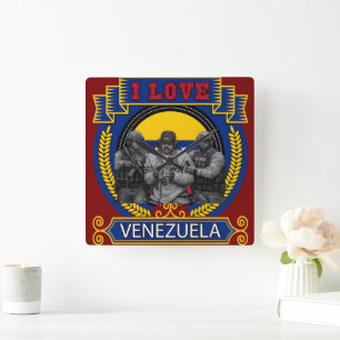 Maduro bei lustigem US-Sting live gefasst Quadratische Wanduhr