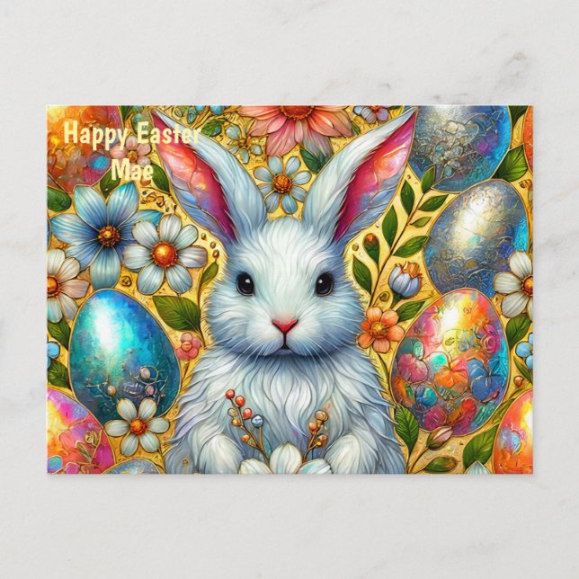 MAE ~ HAPPY EASTER BUNNY GREETING ~ FEIERTAGSPOSTKARTE (Vorderseite)